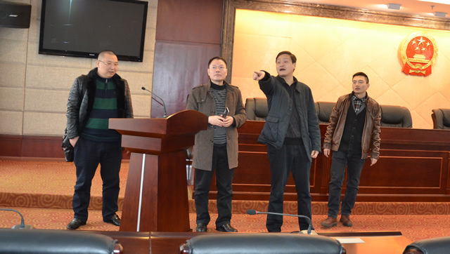 资阳市人大常委会办公室来雅考察会议室建设