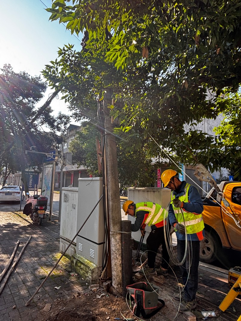 003工程师傅处理城北路倾斜电线杠.jpg