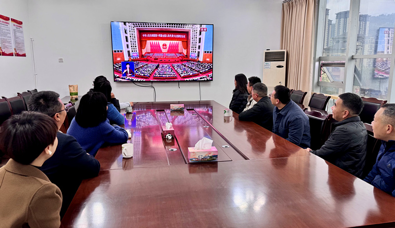 荥经人大组织收听观看全国“两会”
